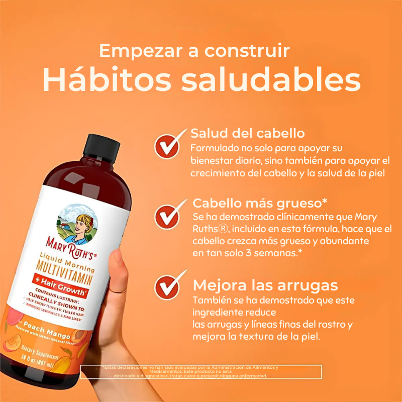 Mary Ruths® - Multivitamínico Líquido Matutino + Crecimiento Capilar