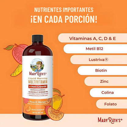 Mary Ruths® - Multivitamínico Líquido Matutino + Crecimiento Capilar