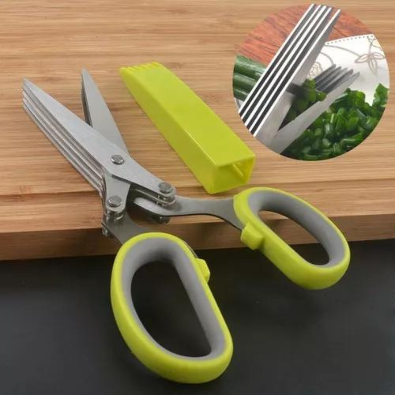 SnipMaster® -Tijeras De Cocina Para Picar Verduras Con 5 Hojas Y Cubierta