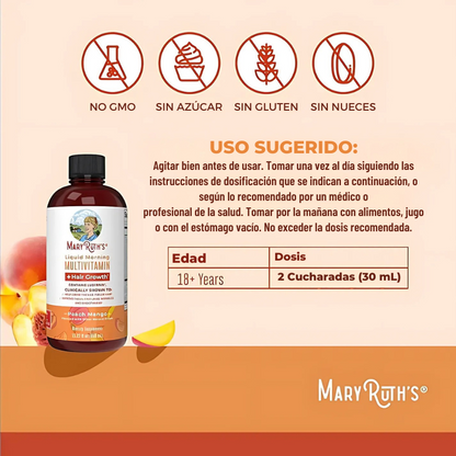 Mary Ruths® - Multivitamínico Líquido Matutino + Crecimiento Capilar