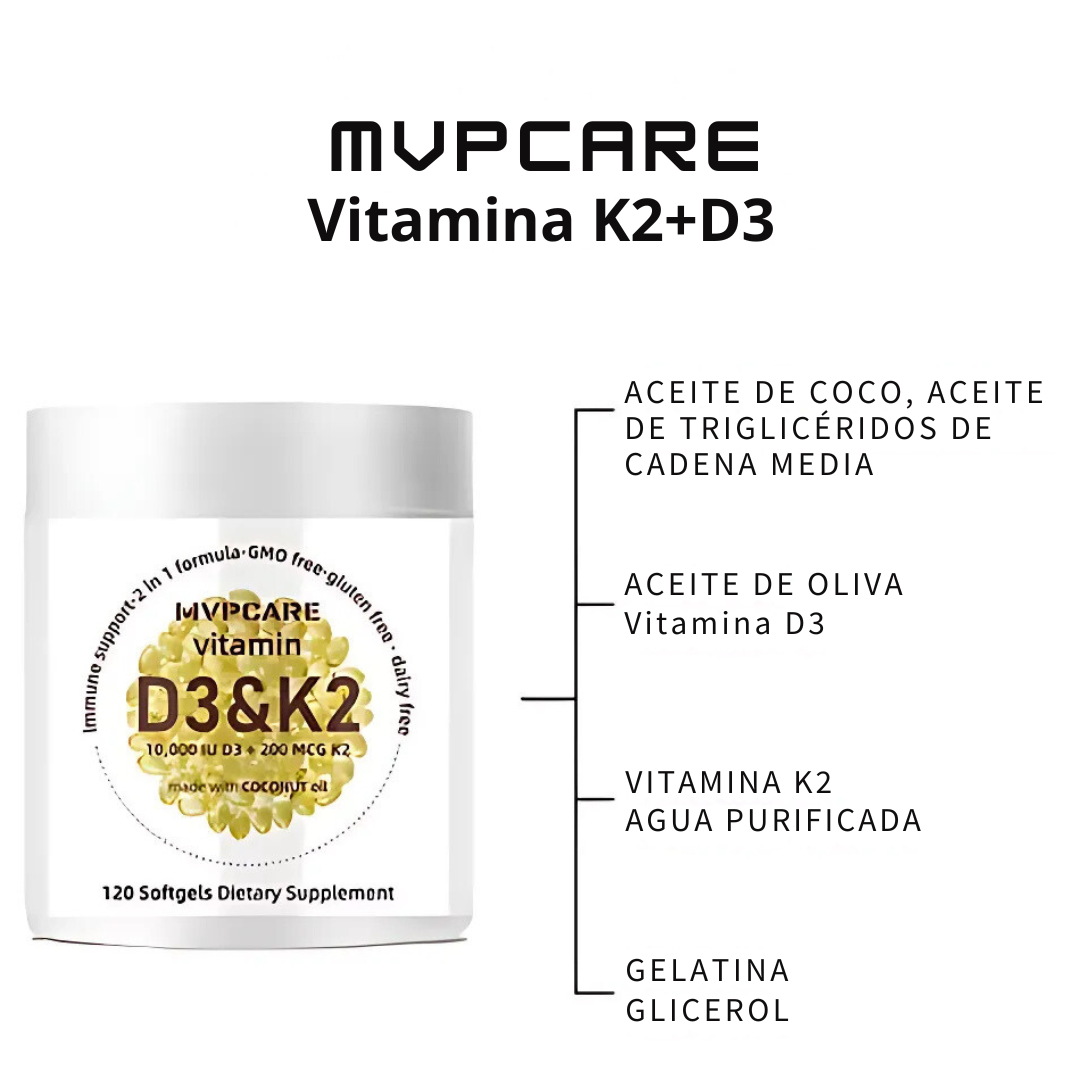 Vitaminas D3&K2® - Vitaminas para Huesos Fuertes y Saludables