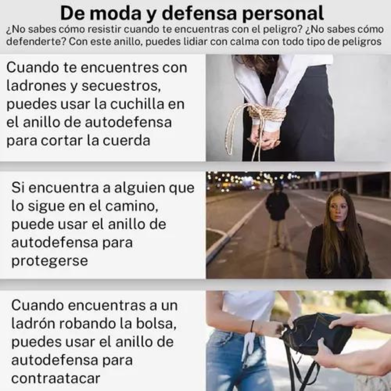 SafeRing™-Anillo Con Navaja Oculta , Defensa Personal Anillo Cuchillas