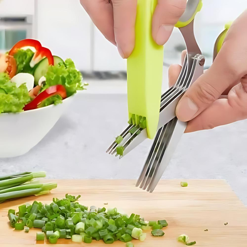 SnipMaster® -Tijeras De Cocina Para Picar Verduras Con 5 Hojas Y Cubierta