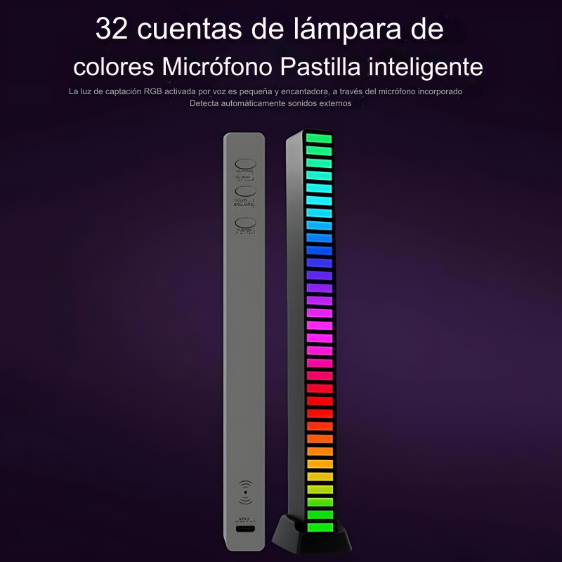 PulseFlow™️-Tira de luces LED RGB con Control de sonido y música