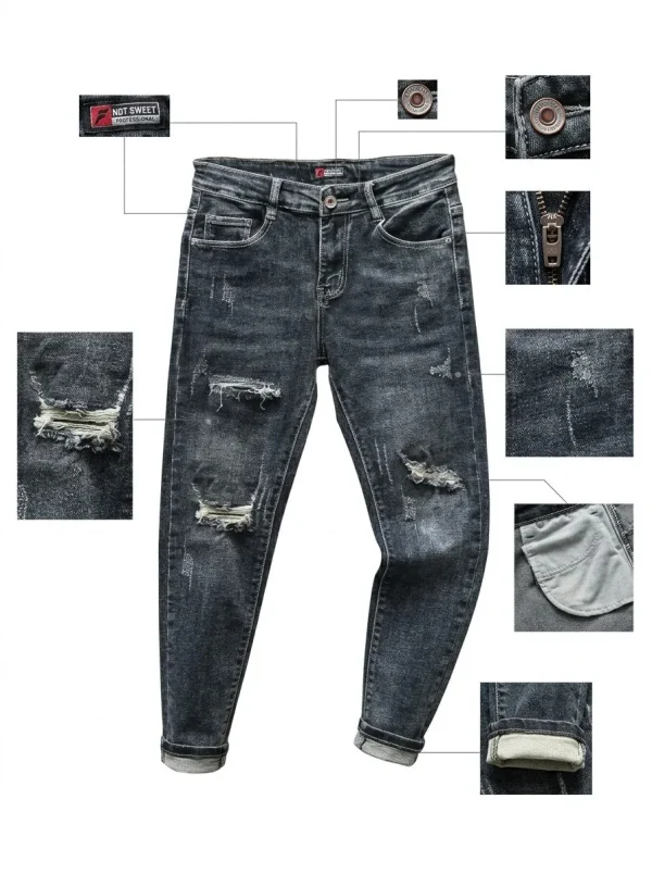 Patchwork Distressed Denim Jeans
