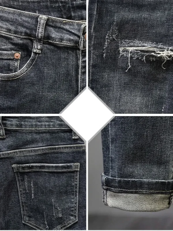 Patchwork Distressed Denim Jeans
